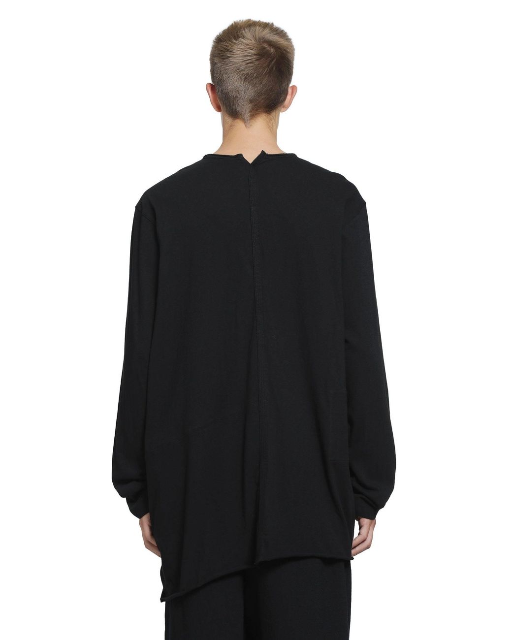 Ziggy Chen Black V-Neck Long Sleeve T-Shirt for men