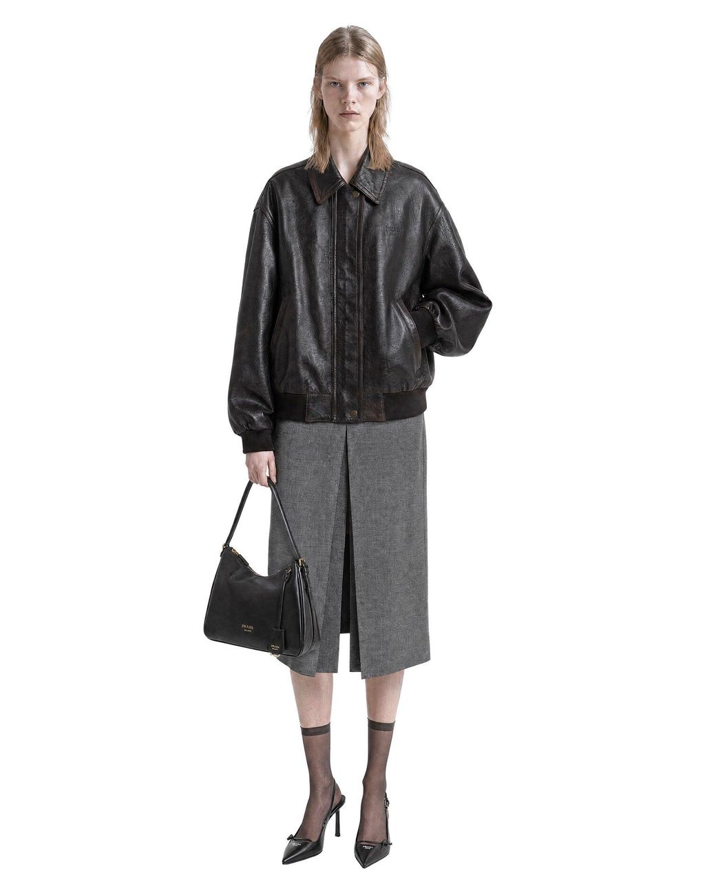 Prada Black Nappa Leather Jacket