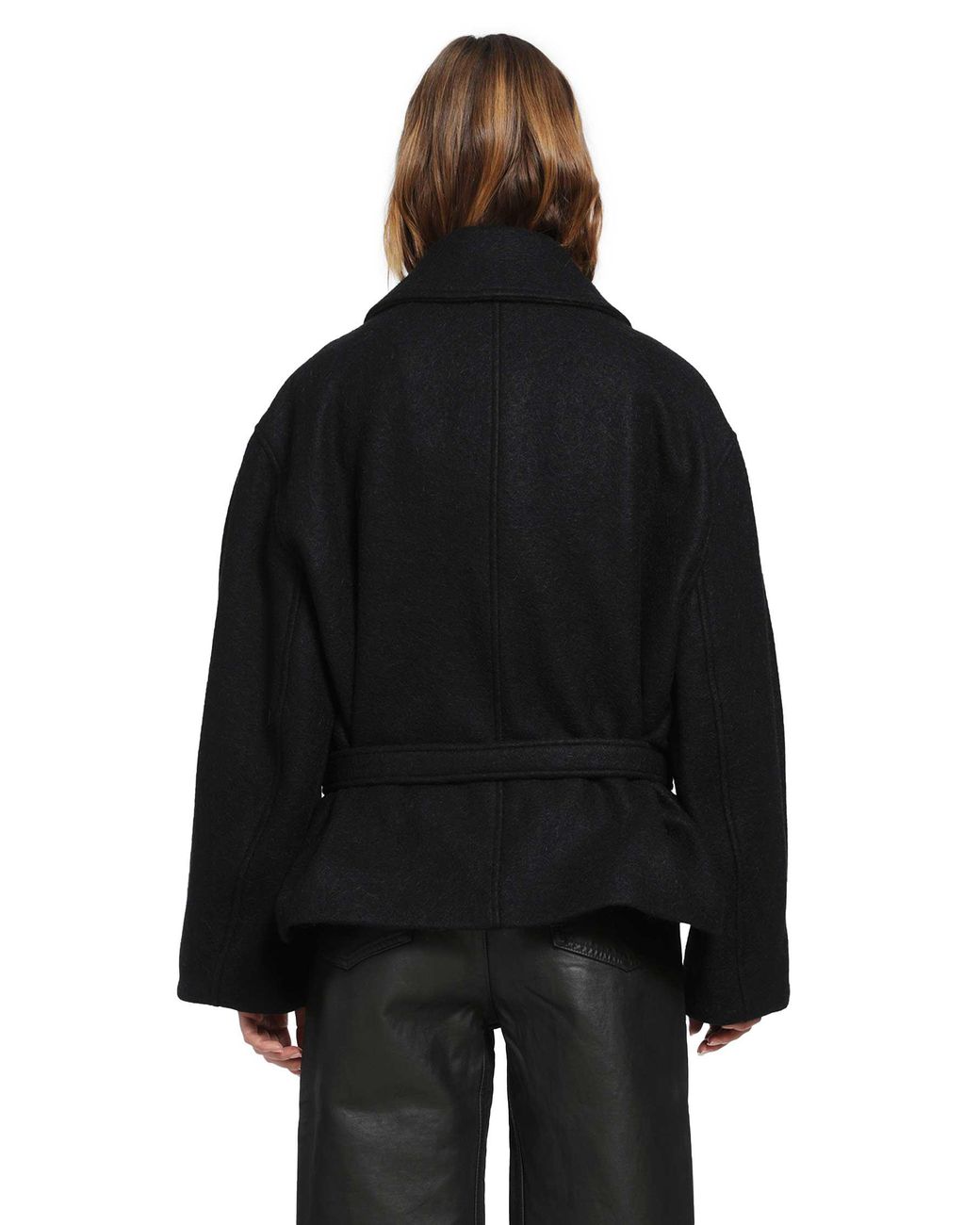 Lemaire Black Short Wrap Coat