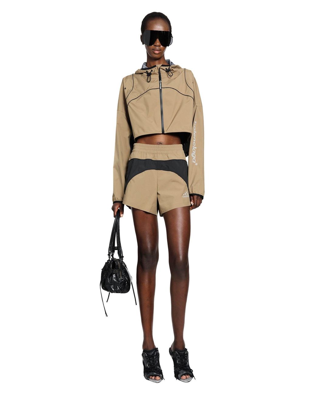 Balenciaga Brown Techwear Tracksuit Shorts