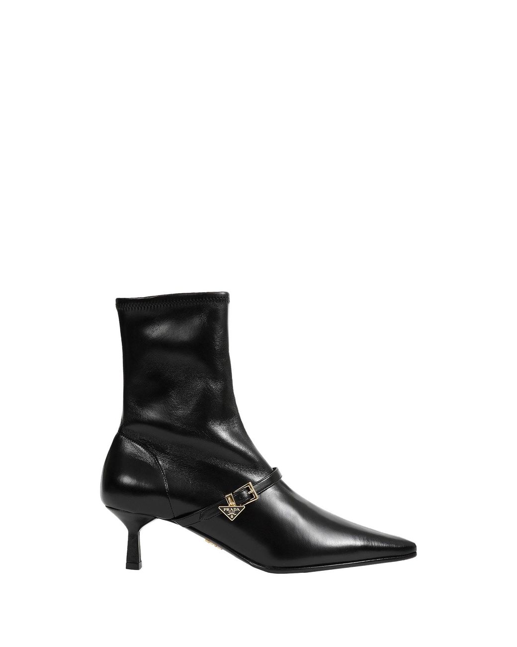 Prada Black Stretch Nappa Leather Ankle Boots