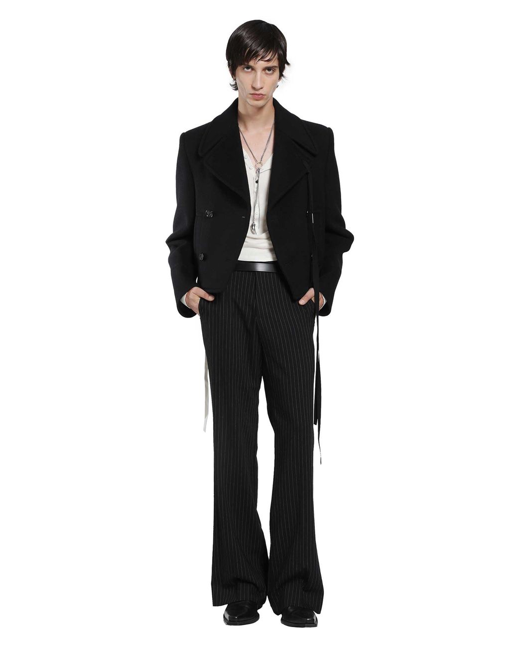 Ann Demeulemeester Black Dalmar Double-Breasted Short Caban for men