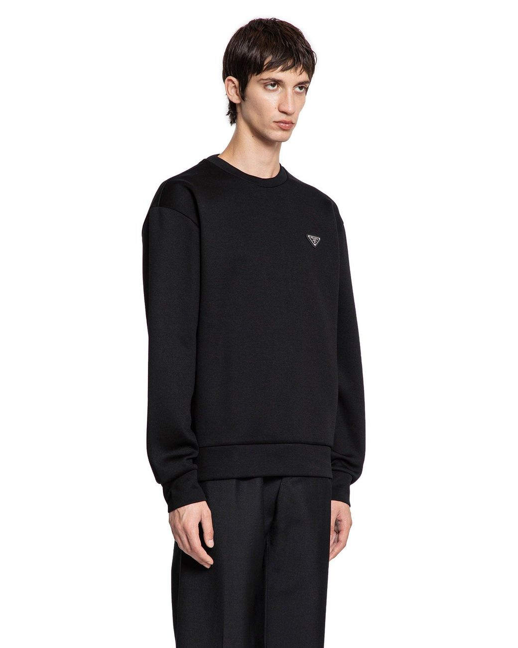 Prada Black Technical Cotton Sweatshirt for men