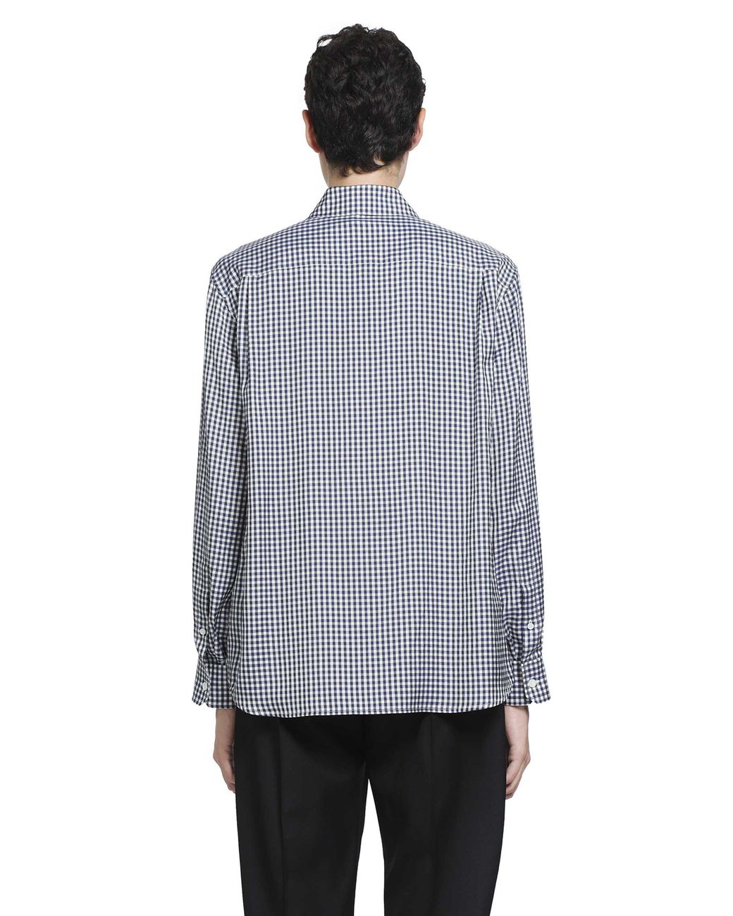 Loewe Gray Checked Silk Shirt