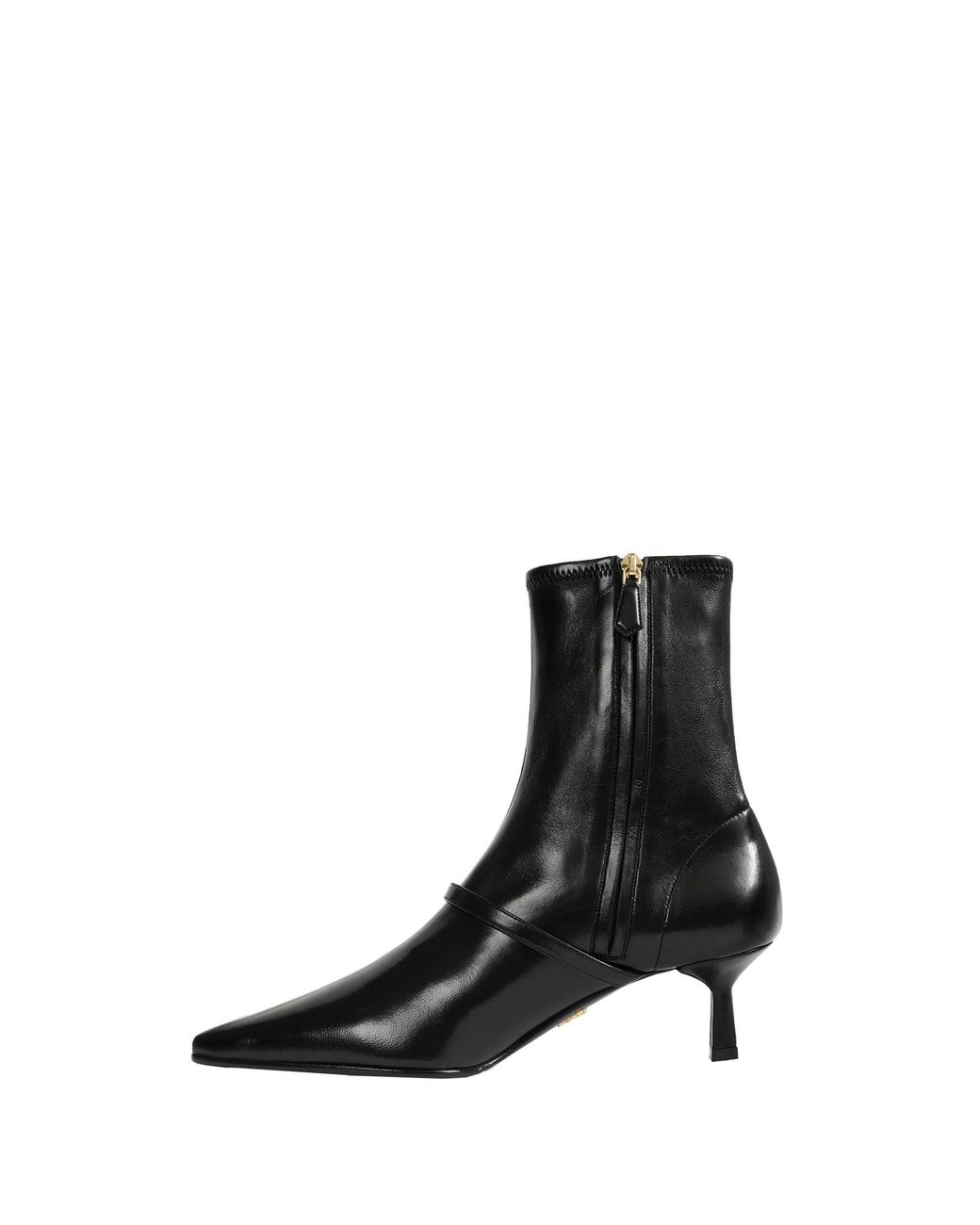 Prada Black Stretch Nappa Leather Ankle Boots
