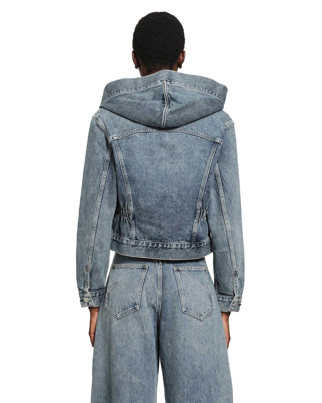 Alaïa Blue Hooded Denim Jacket