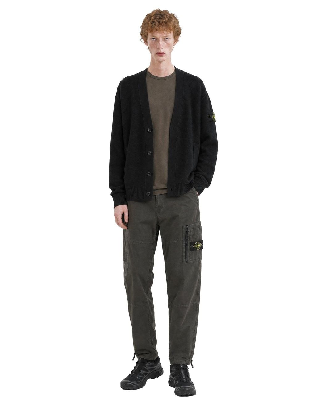 Stone Island Black 3100015 Cotton Ripstop Cargo Pants for men
