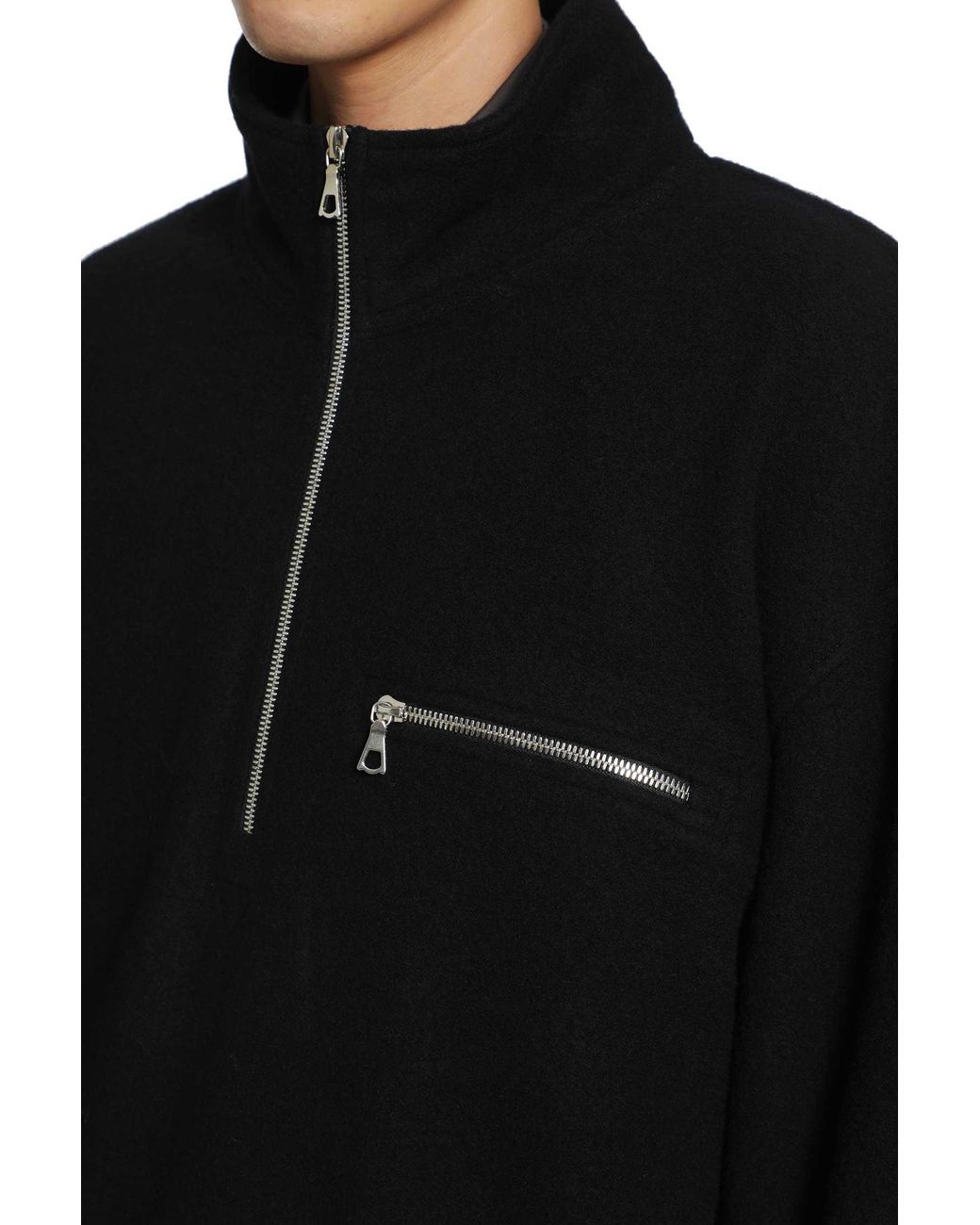 Rier Black Polar Wool Fleece for men