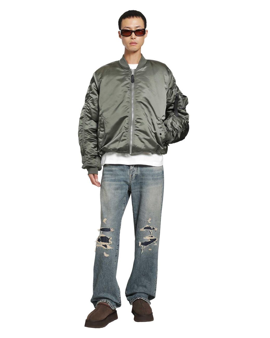 Alpha Industries Gray Ma-1 Uv Bomber Jacket for men