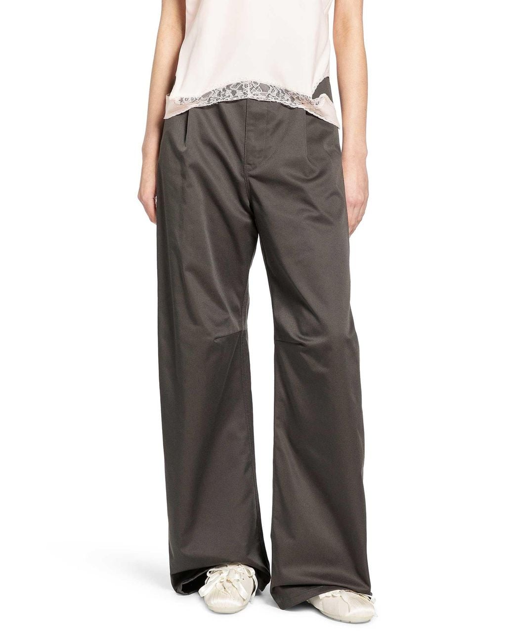 MM6 by Maison Margiela Gray Wide Leg Chinos
