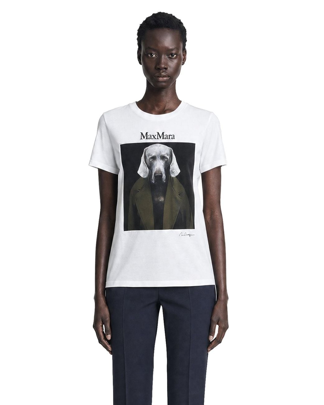 Max Mara White William Wegman Print T-Shirt