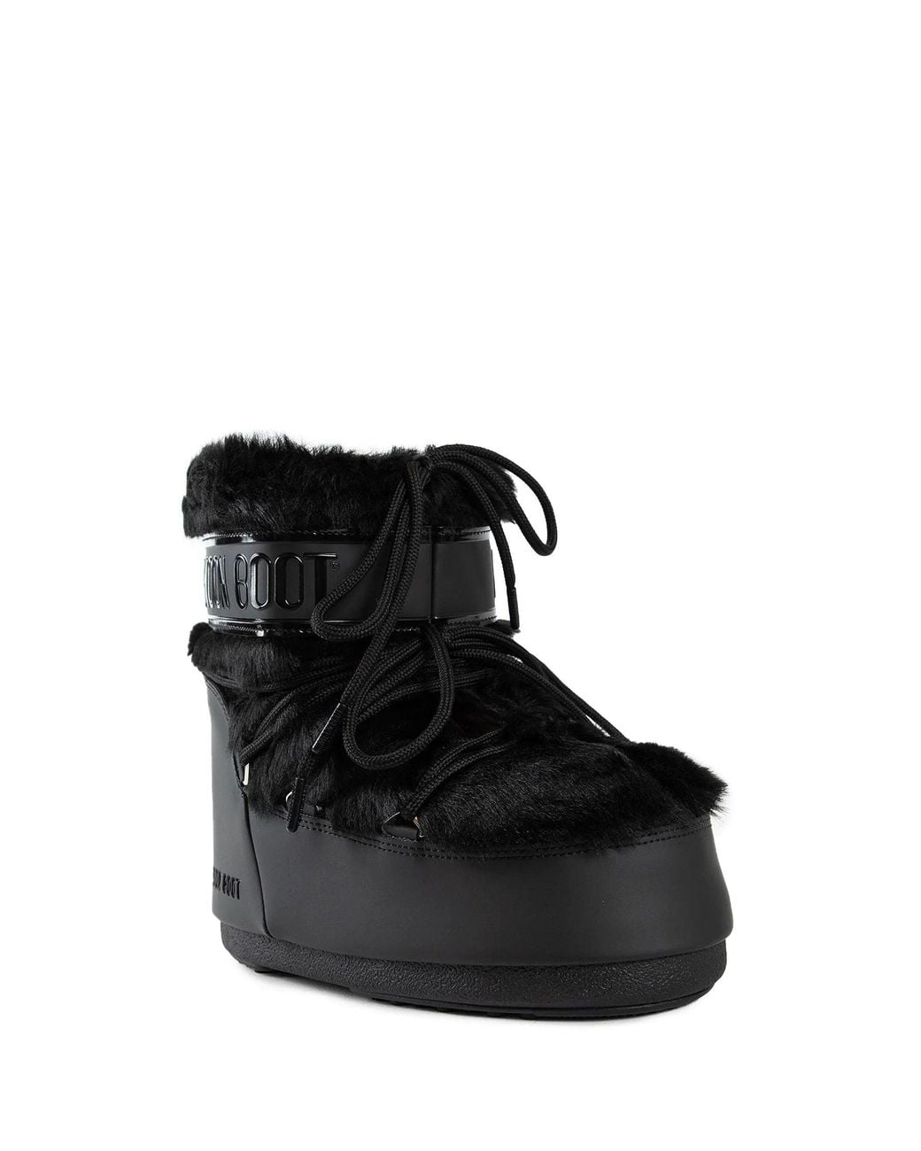 Moon Boot Black Icon Low Faux-Fur Boots