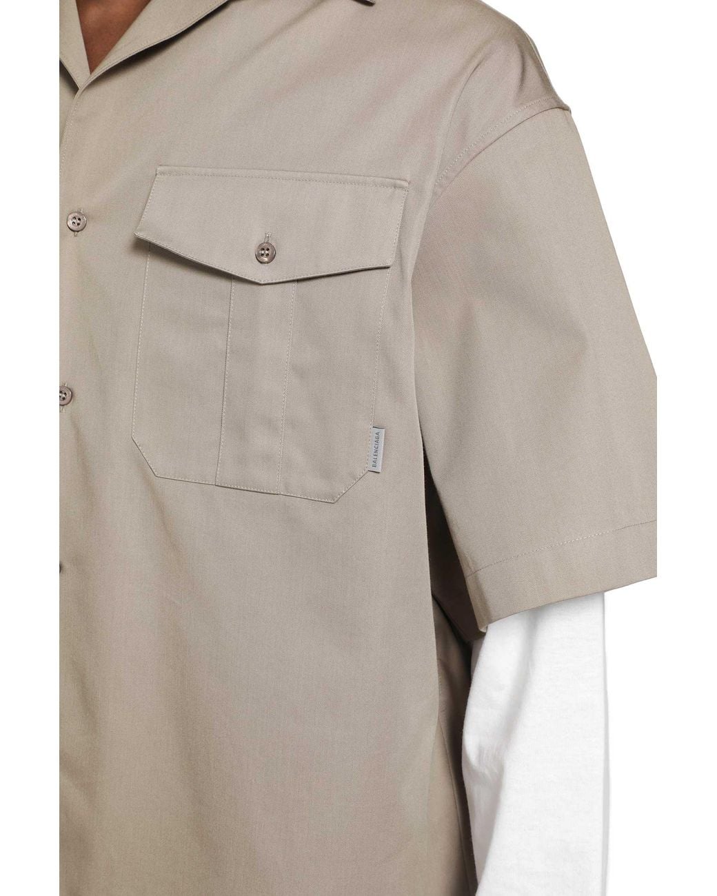 Balenciaga Natural S/S Bowling Shirt for men