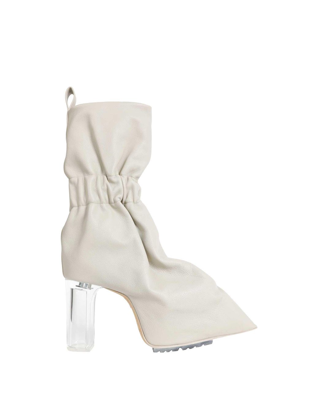Rick Owens White Cuffed Taquito Ankle Boots