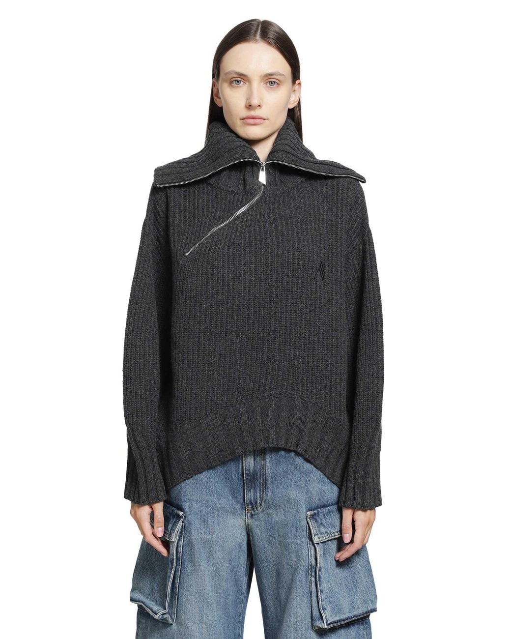 The Attico Black Wool Cashmere Sweater
