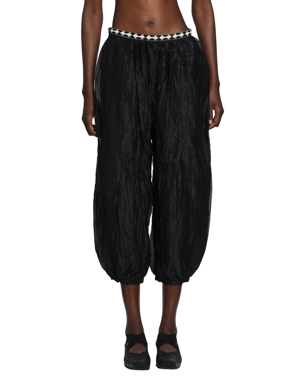 Renli Su Black Gathered Balloon Trousers