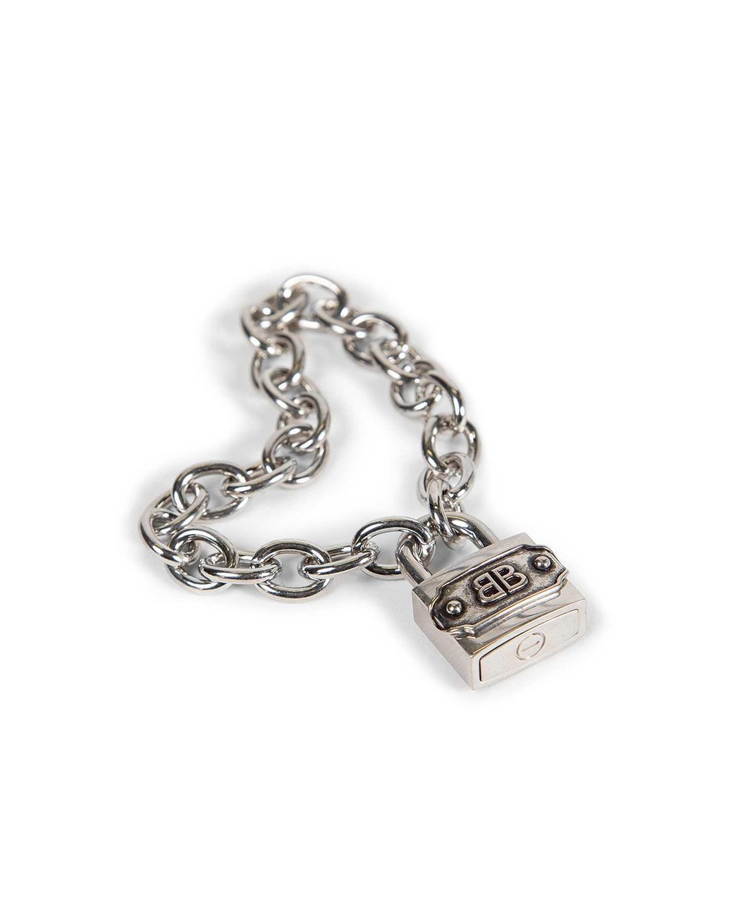 Balenciaga Metallic Bb Padlock Bracelet