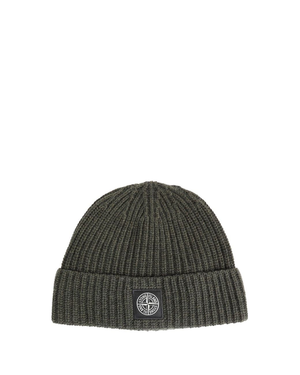 Stone Island Green N100012 Ribbed Knit Beanie for men