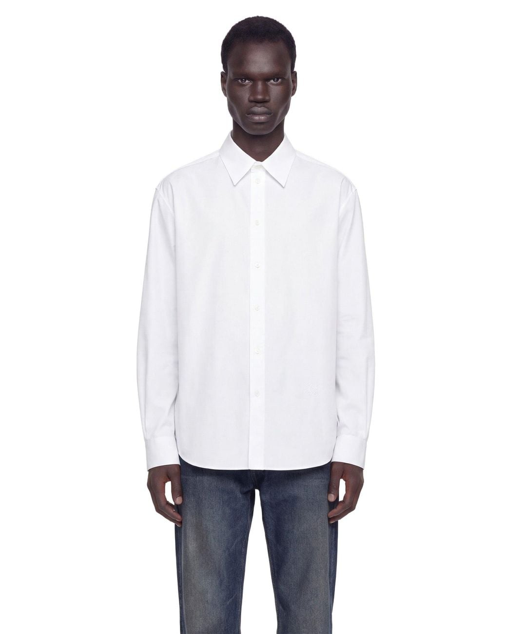 Loewe White Cotton Poplin Shirt