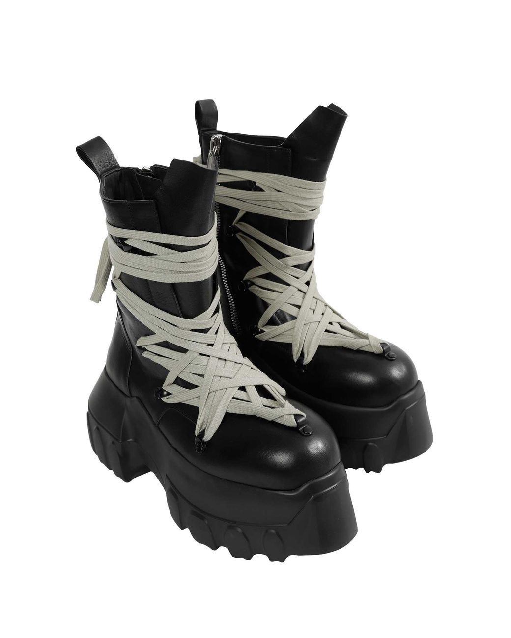Rick Owens Black Tower Megalace Tractor Boots for men