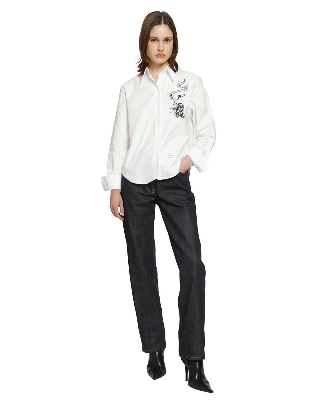 Thom Browne White Hector With Trophy Shirt