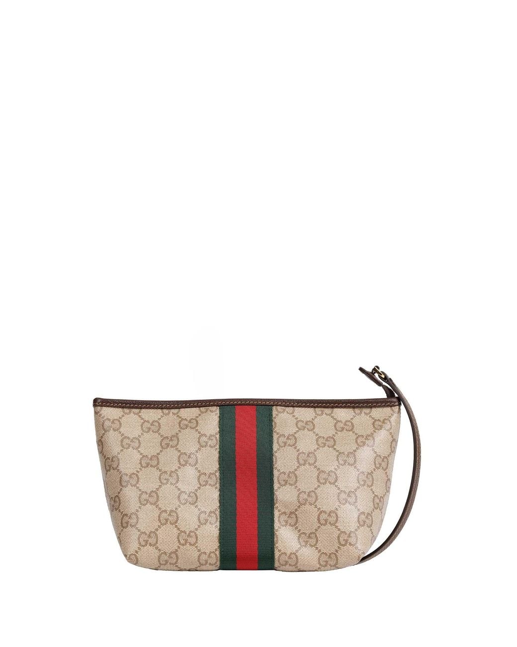Gucci Natural Small Pouch With Strap And Web