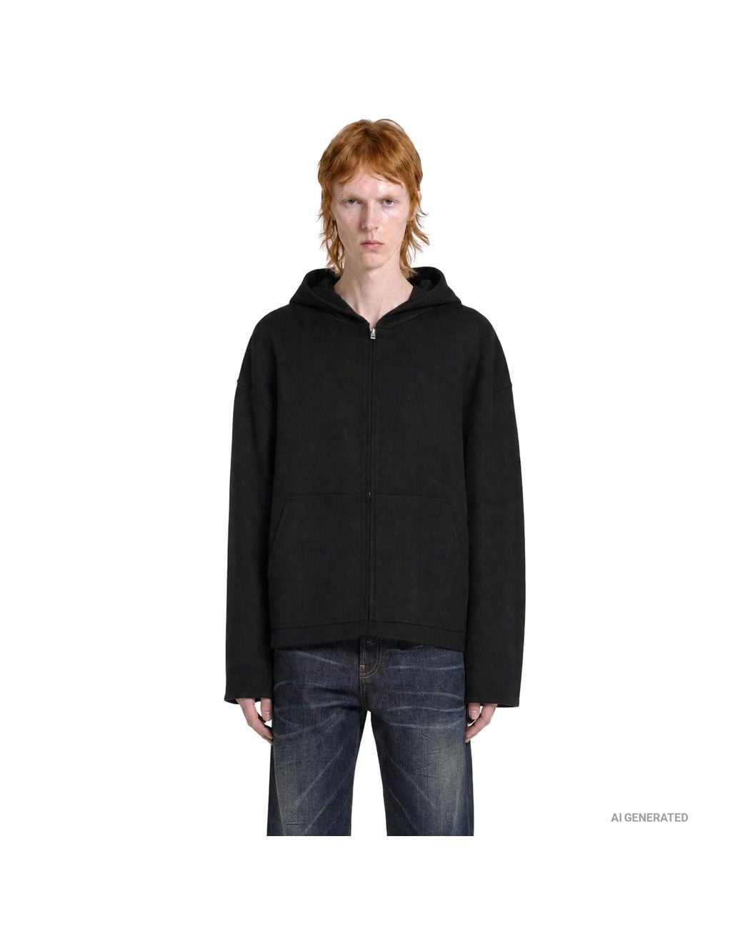 Acne Black Hooded Cashmere Jacket for men