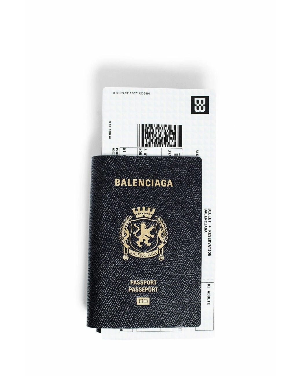 Balenciaga Blue Passport Long Wallet 1 Ticket for men