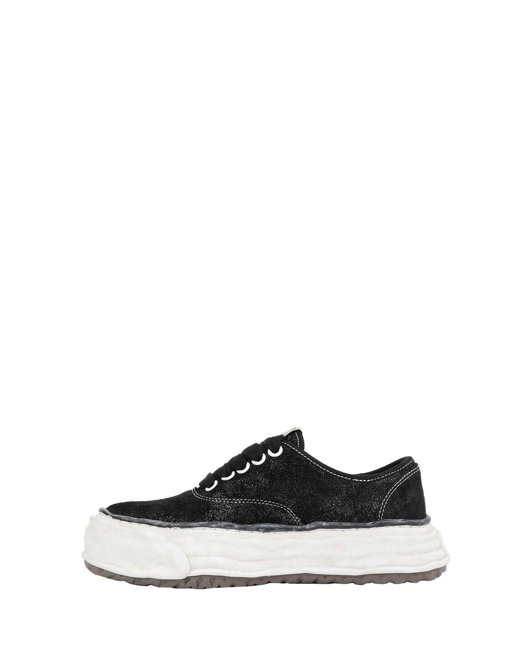 Maison Mihara Yasuhiro Black Baker26 Glittery Suede Sneakers for men