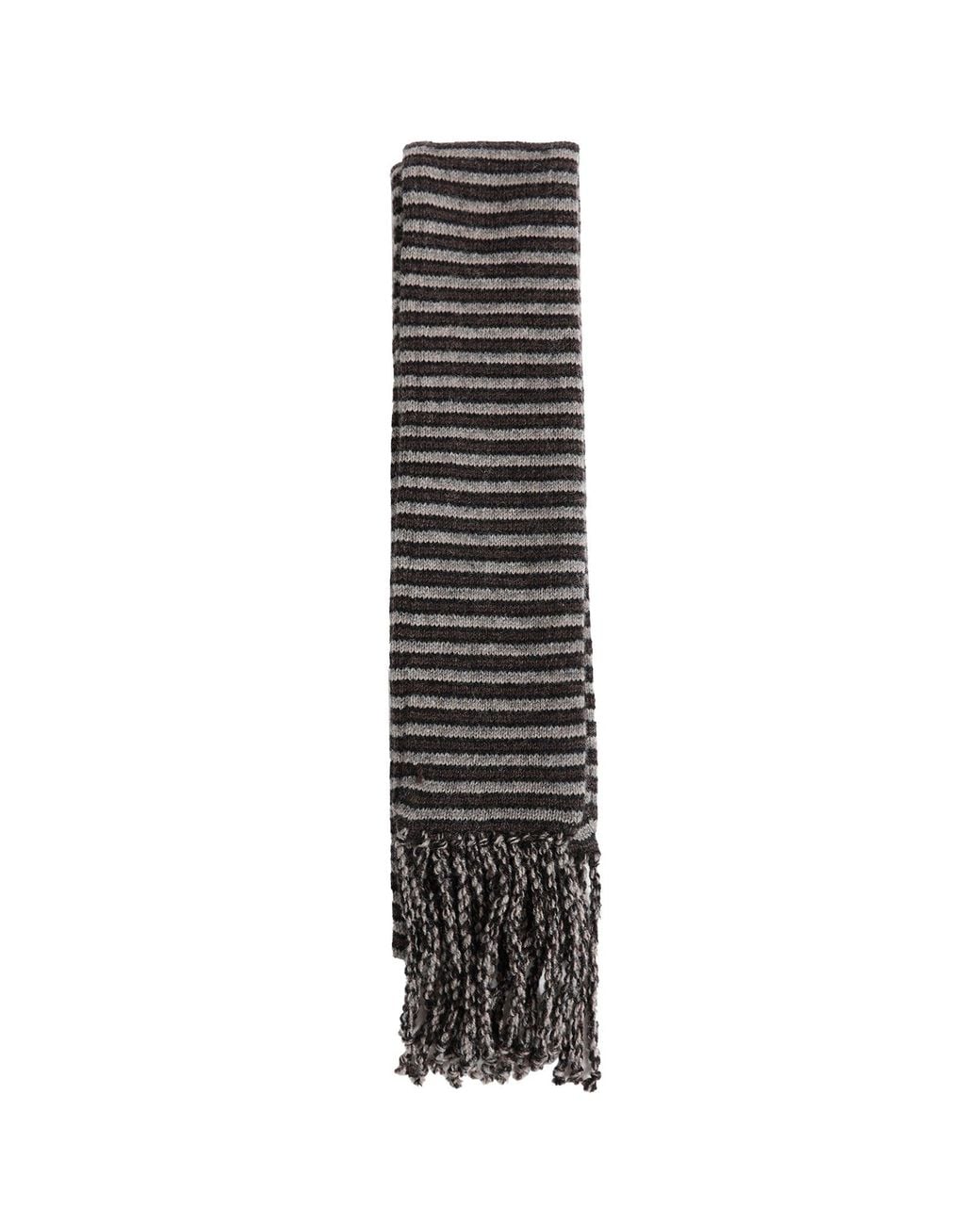 Ziggy Chen Black Thin Striped Scarf for men