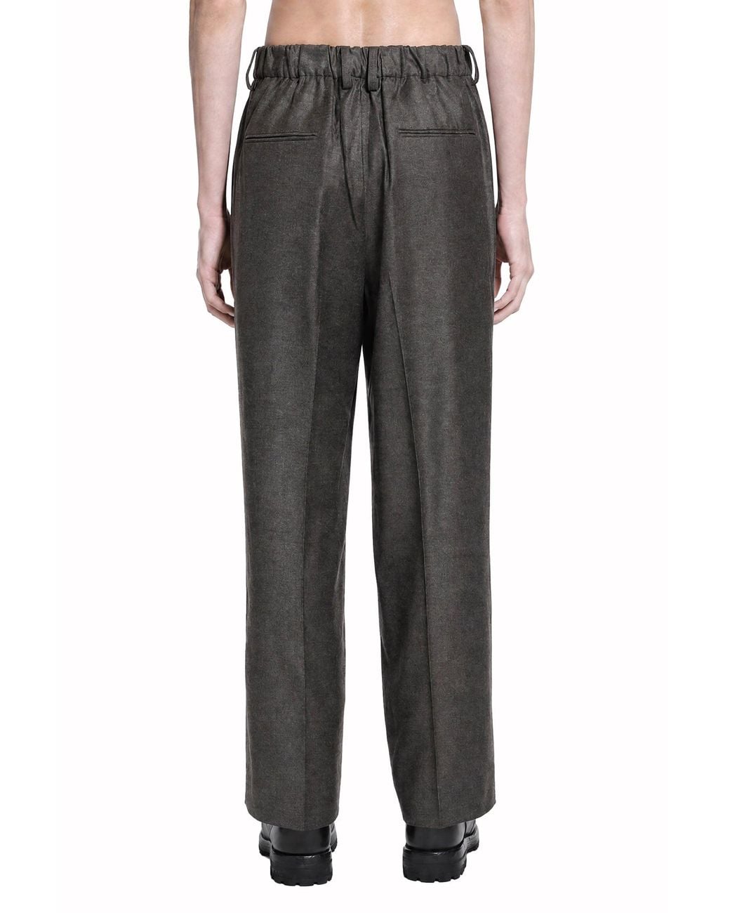 Ssstein Gray Extra Fine Wool Wide Trousers for men