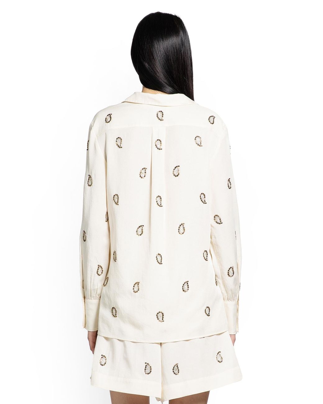 Polo Ralph Lauren White Beaded Paisley Top