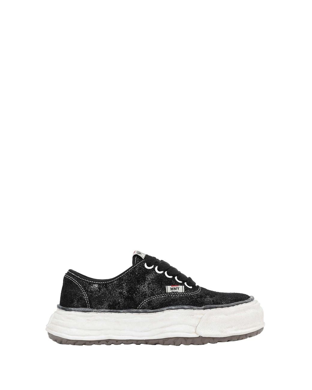 Maison Mihara Yasuhiro Black Baker26 Glittery Suede Sneakers for men