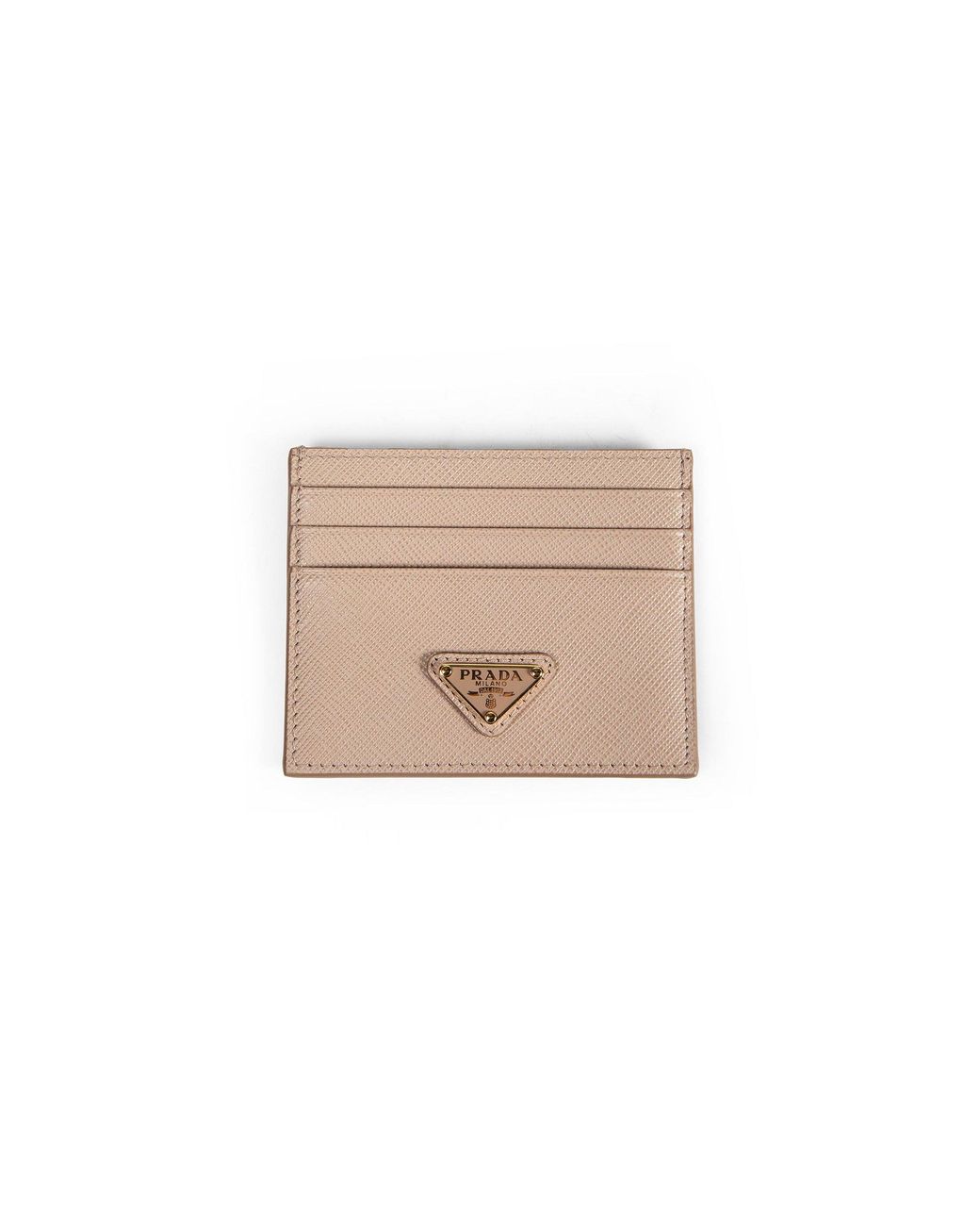 Prada Natural Saffiano Leather Card Holder
