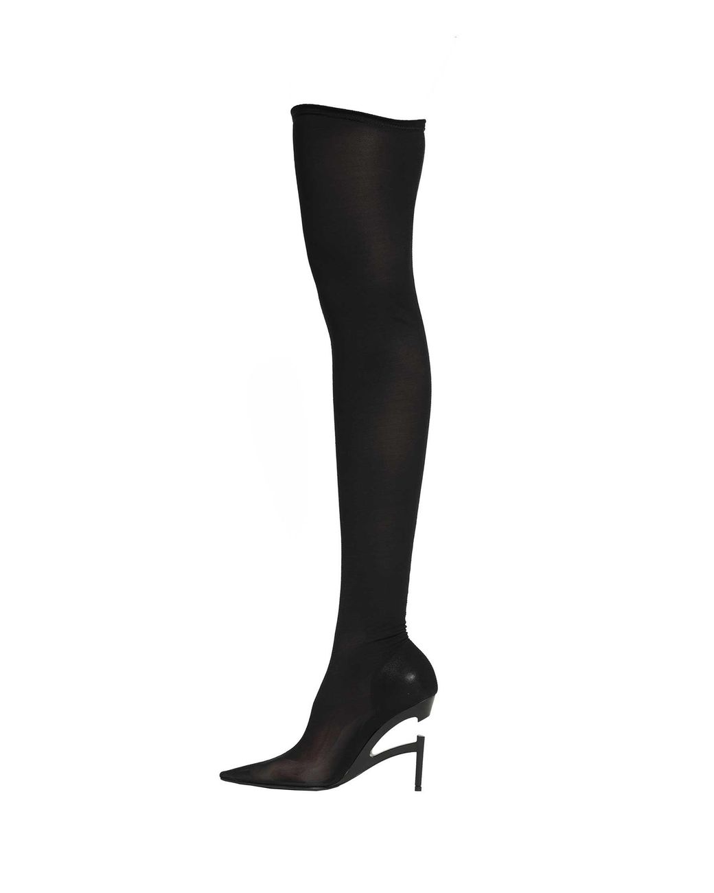 NVL-GARDE Black Broken Heel Sculpting Knee High Boots