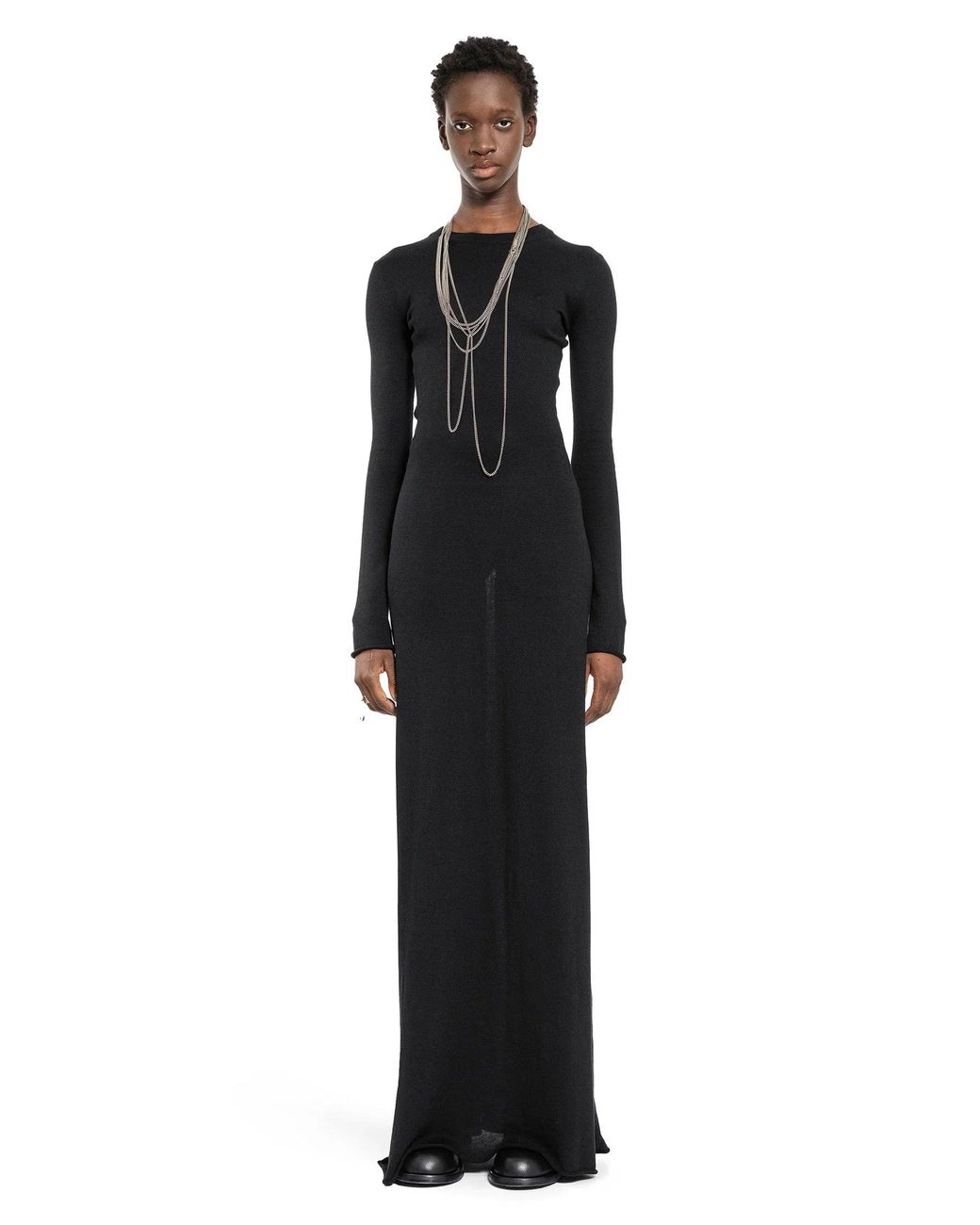 Ann Demeulemeester Black Eva Long Open Back Dress