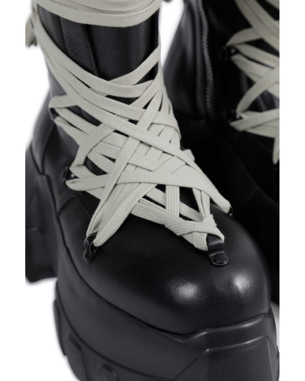 Rick Owens Black Tower Megalace Tractor Boots for men