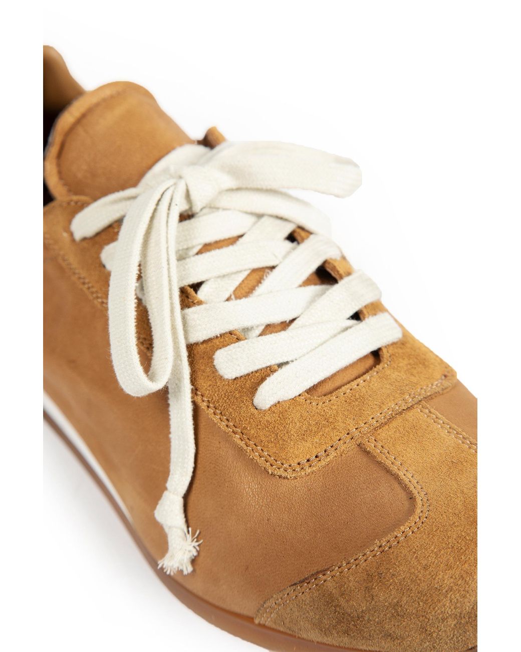 Uma Wang Brown Suede And Leather Gathered Sneakers