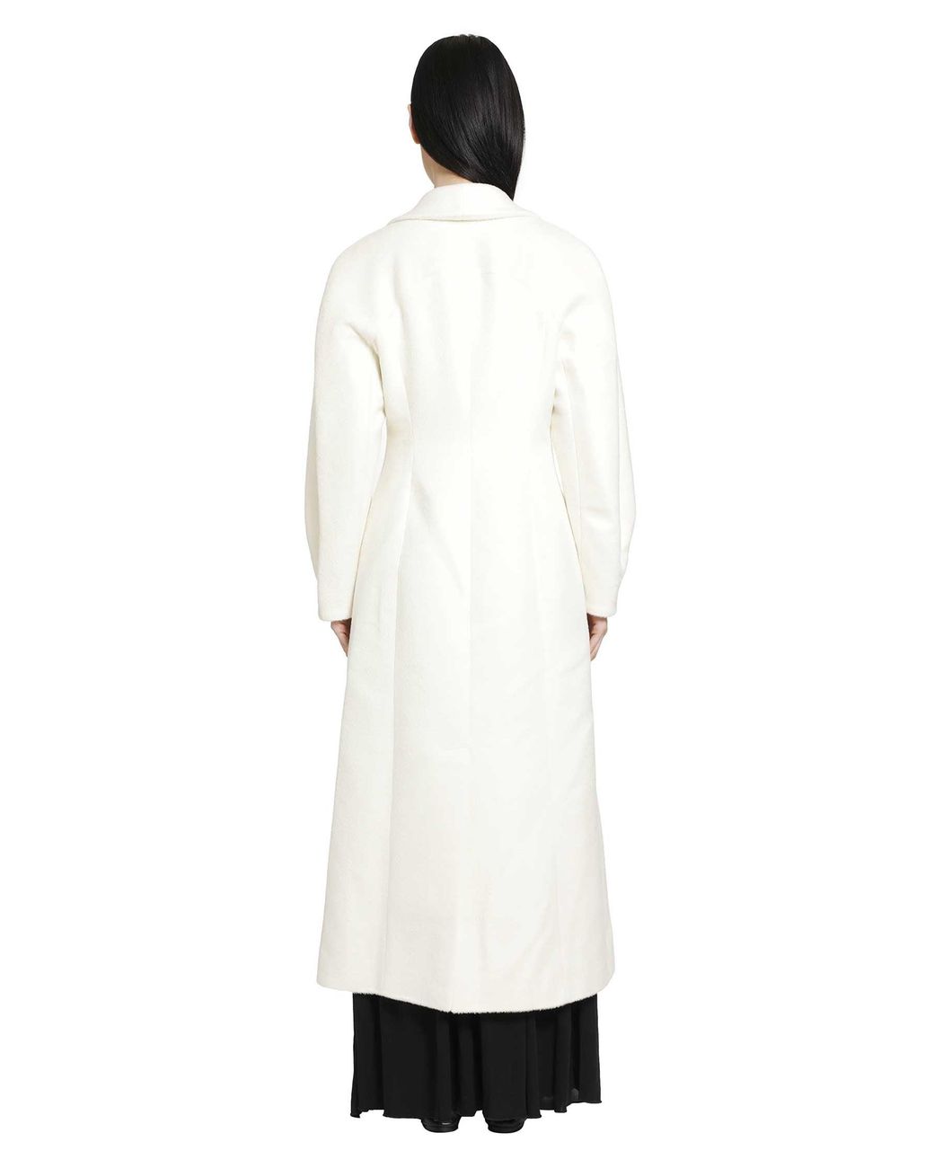 RETORI White Hourglass Brushed Llama Wool Coat