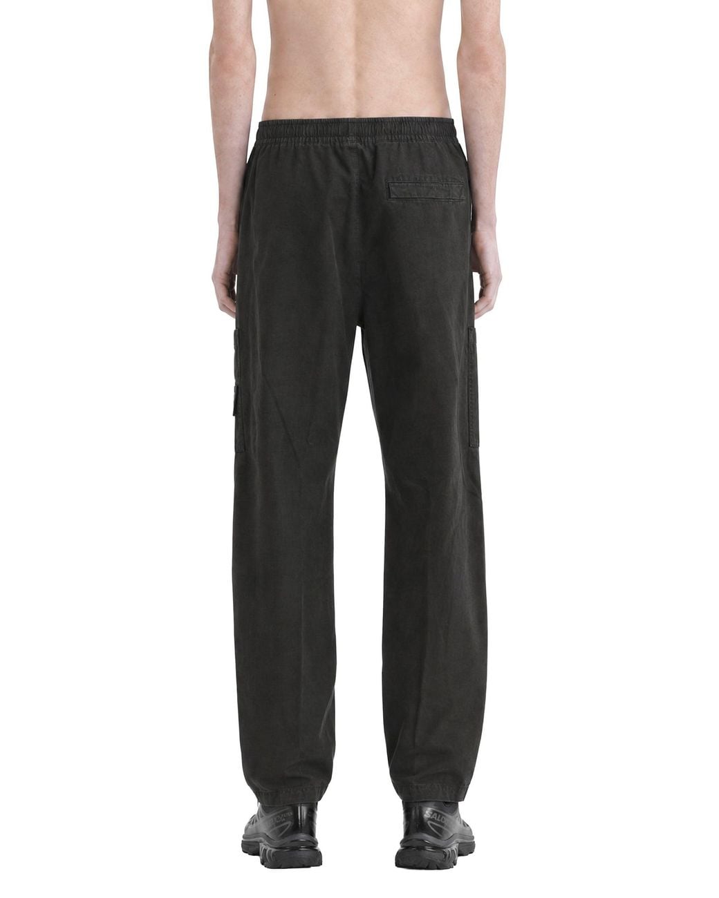 Stone Island Black 3100015 Cotton Ripstop Cargo Pants for men
