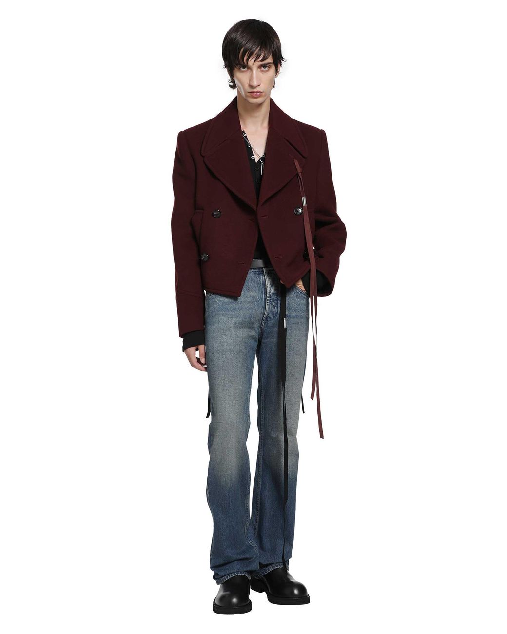Ann Demeulemeester Red Dalmar Double-Breasted Wool Caban for men