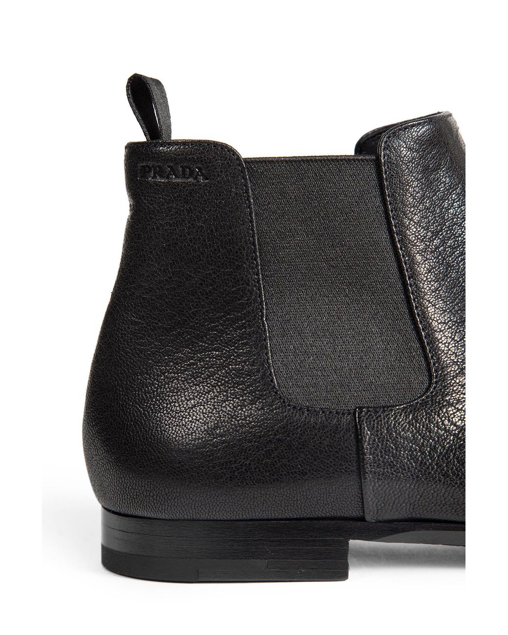 Prada Black Leather Chelsea Boots for men