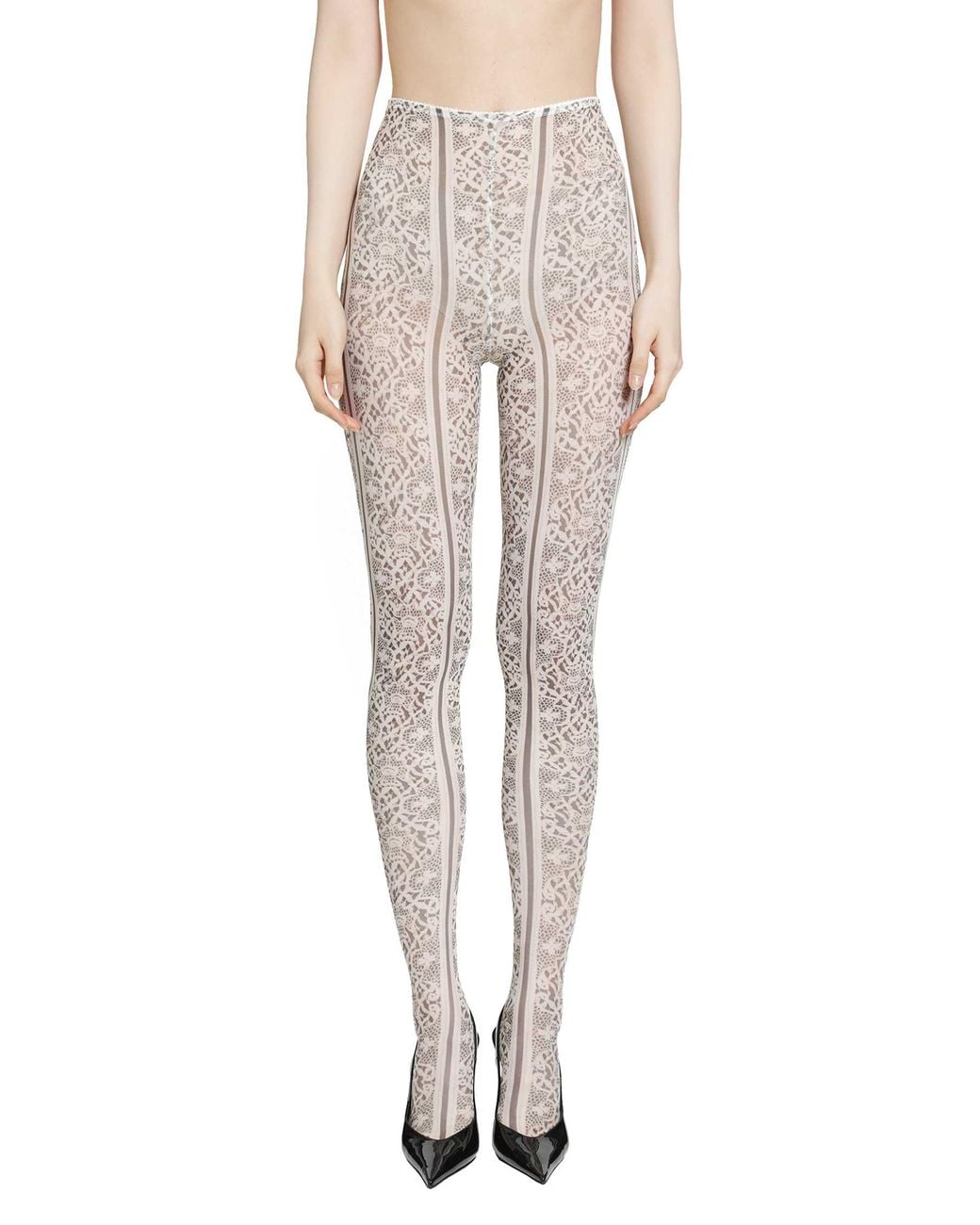 Dilara Findikoglu Natural Past Edges Lace-Effect Mesh Tights