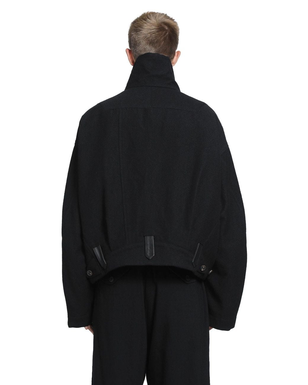 Ziggy Chen Black Asymmetric 'Hidden Arc' Jacket for men