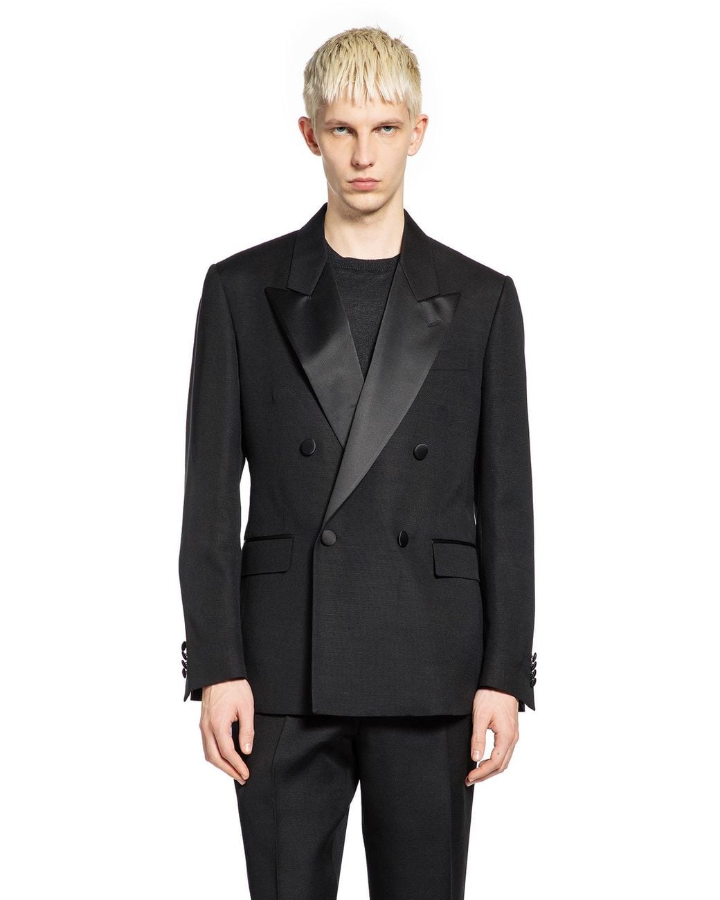 Lardini Black Double-Breasted Suit for men