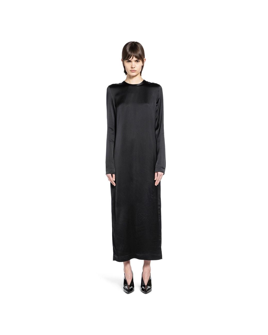 Totême Black Long Satin Dress