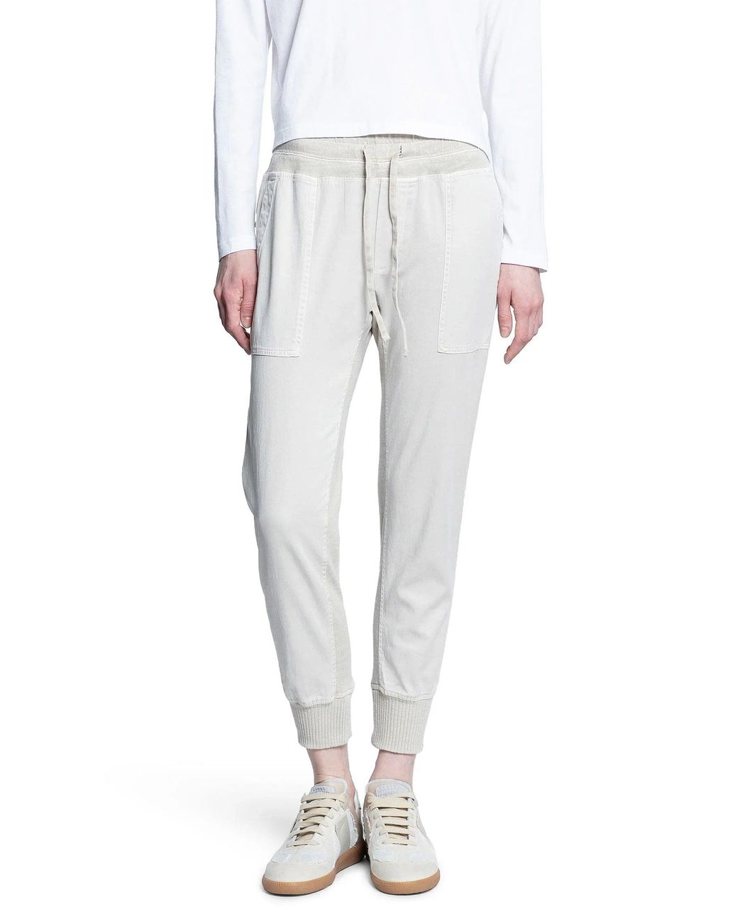 James Perse White Mixed Media Pants