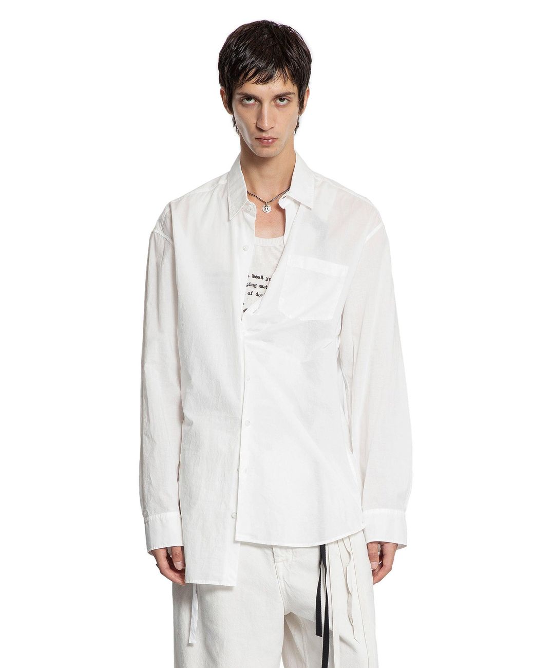 Ann Demeulemeester White Mark High Comfort Pocket Shirt for men