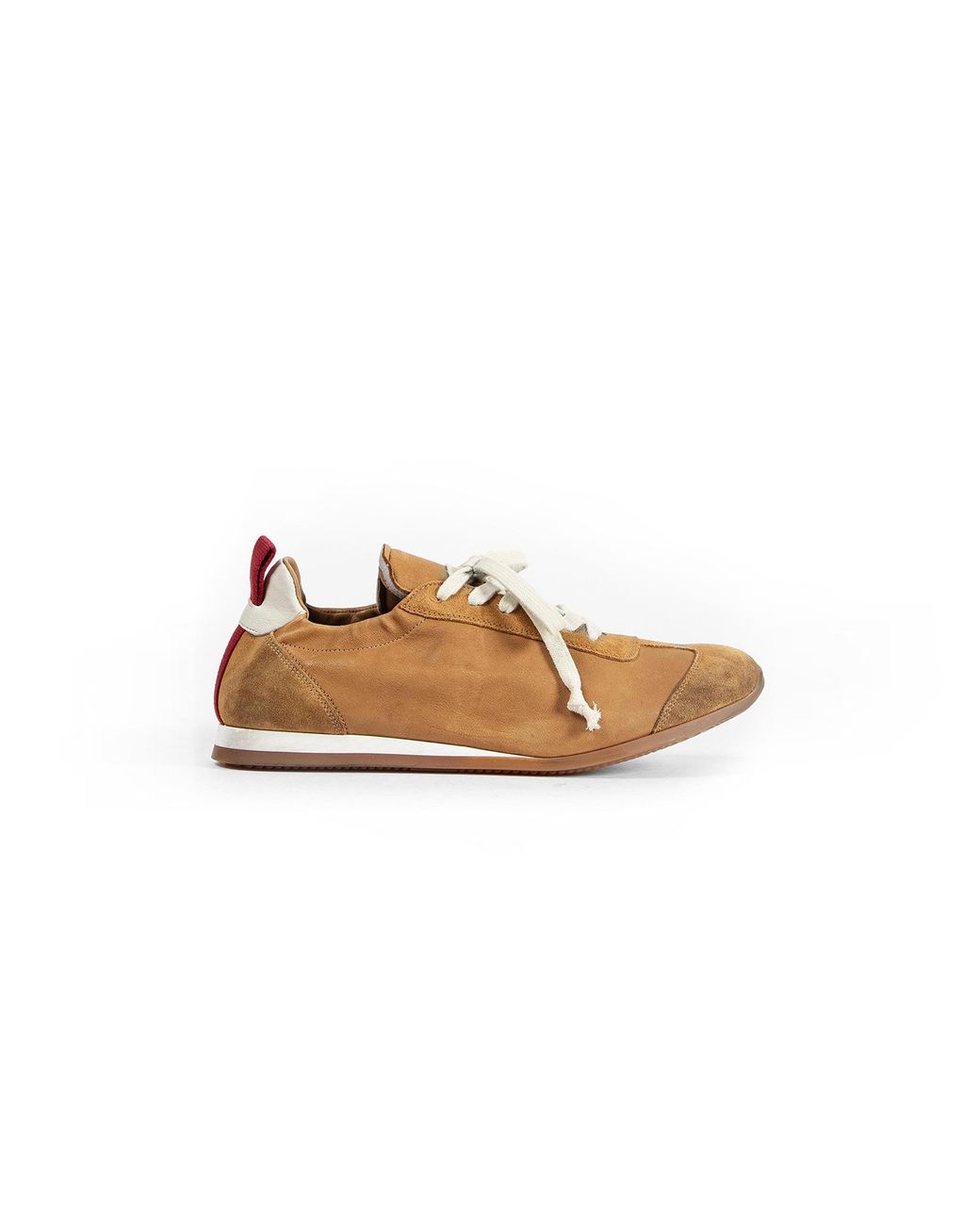 Uma Wang Brown Suede And Leather Gathered Sneakers