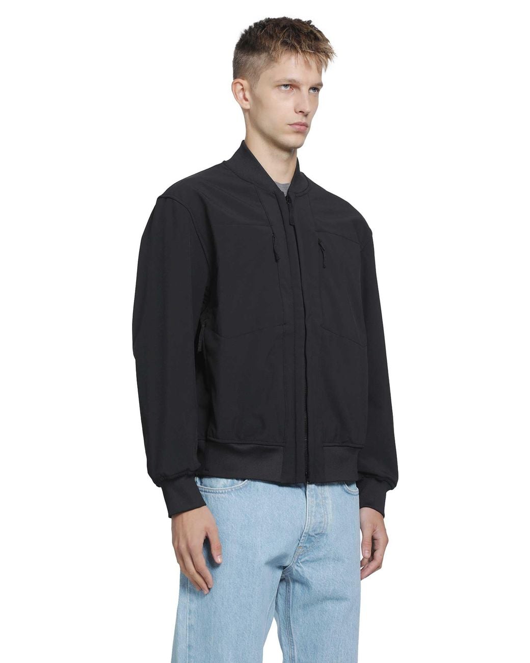 Stone Island Black Q100006 Soft Shell-R Bomber for men